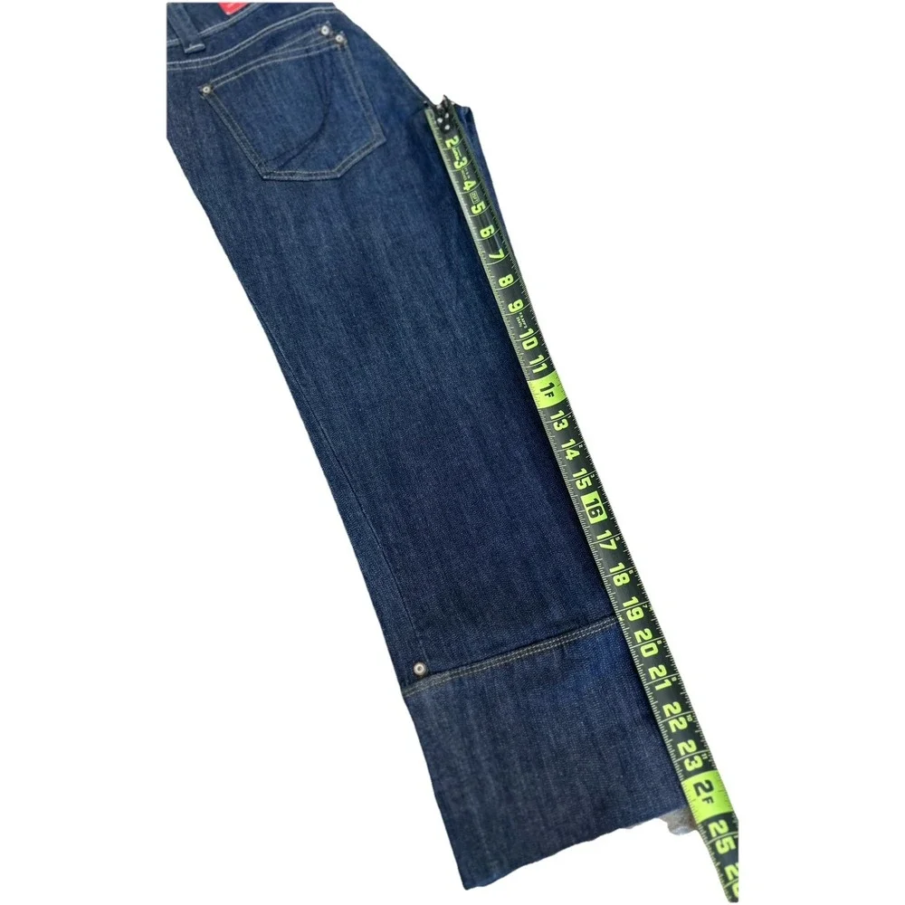 NWT ELLE Capri Denim Jeans‎ Women's Size 2 Low Rise Whisker Dark Wash Wide Leg